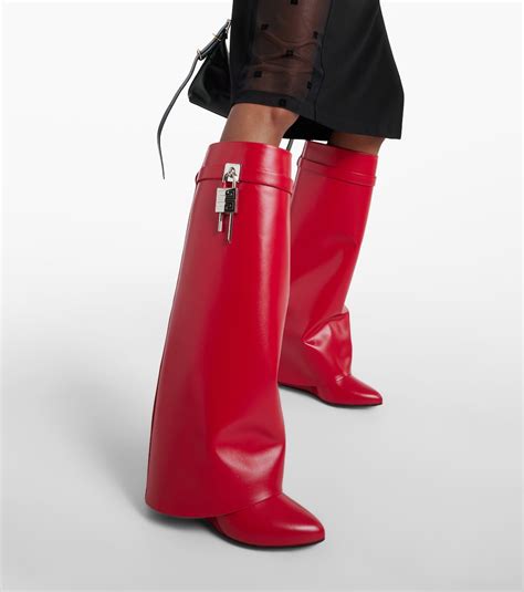 givenchy red knee high boots